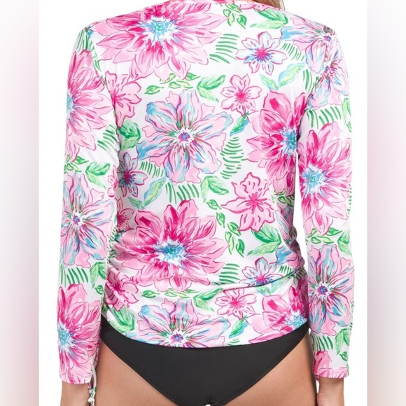 Stella Parker Long Sleeve Rash guard UPF 30 Floral Pull Over Swim Shirt Size XL - Picture 11 of 14